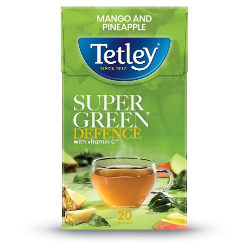 Tetley Super Green Immune Mango Pineapple 20s pack shot