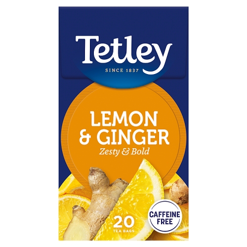 Tetley Zingy Lemon & Ginger Tea 40g pack shot