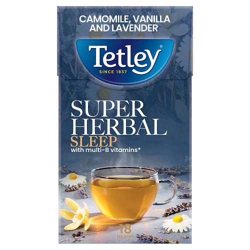 Tetley Super Herbal Sleep Camomile Lavender 18s 27g pack shot