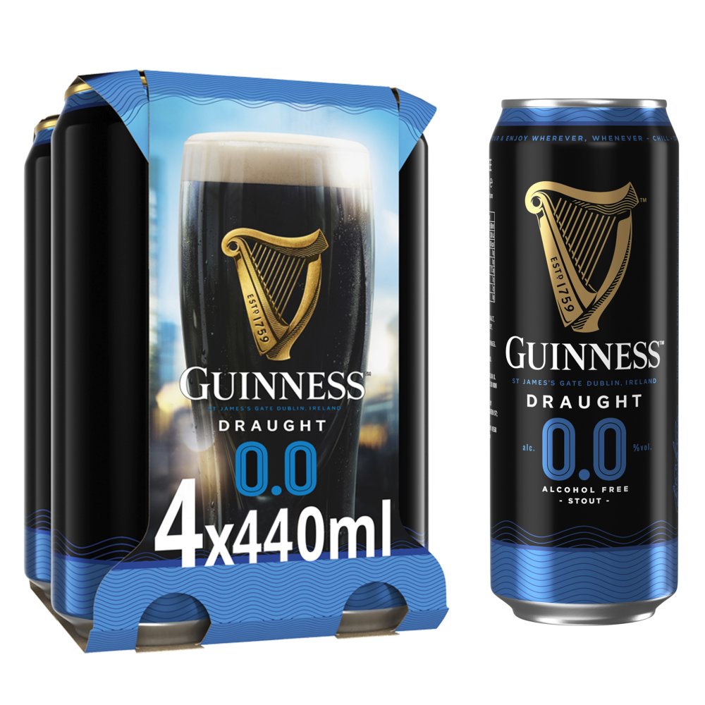 Guinness Draught - 0% 4pk (4 x 440ml) pack shot