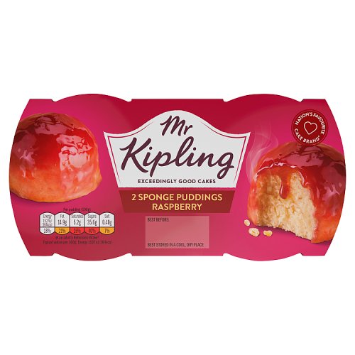 Kipling Raspberry Sponge Pudding 2pk (2 x 54g) 108g pack shot