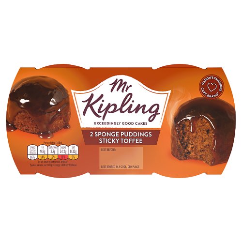 Kipling Sticky Toffee Sponge Puddings 2pk (2 x 95g) pack shot