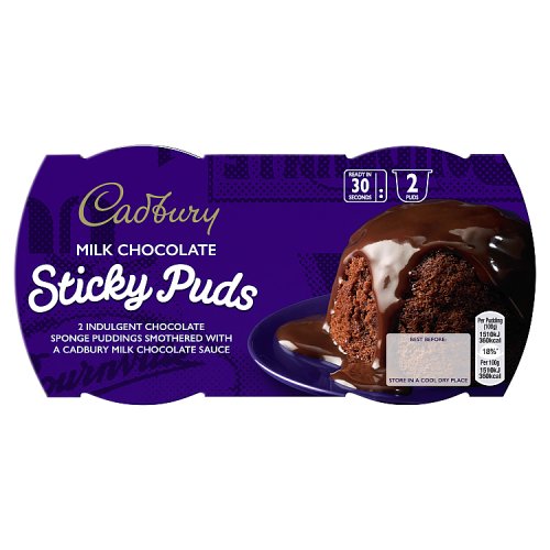 Cadbury Chocolate Sponge Pudding 2pk (2 x 95g) pack shot