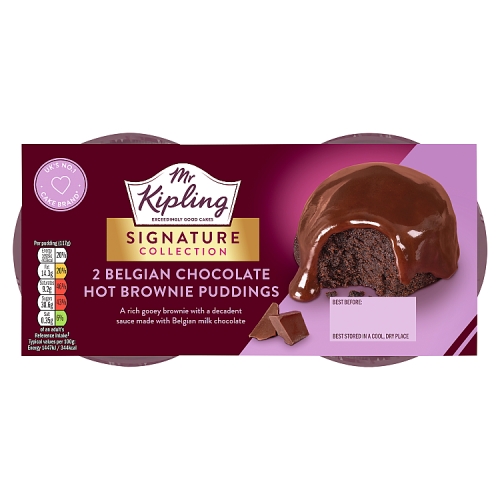 Mr Kipling Sig Belgian Choc Sponge Pud 2pk (2 x 115g) pack shot