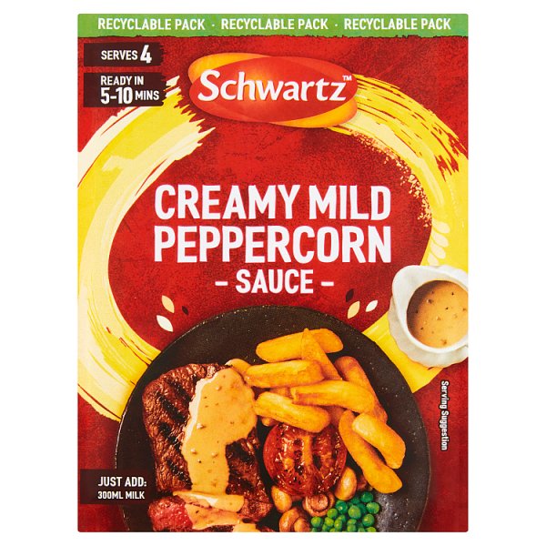Schwartz Creamy Mild Peppercorn Sauce Mix 25g pack shot