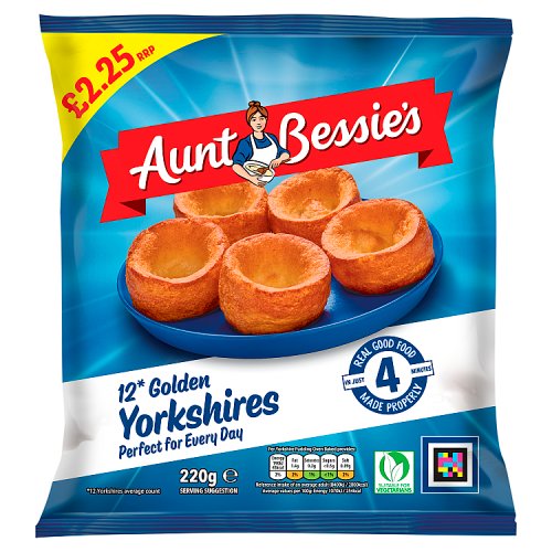 Aunt Bessies Golden Yorkshire Puddings PM £2.25 12pk 220g pack shot