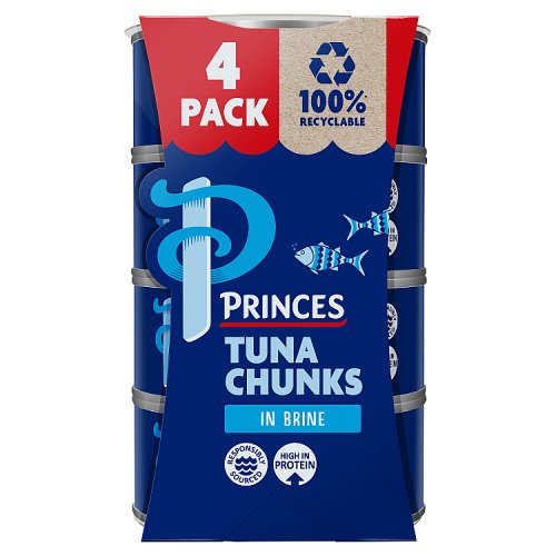 Princes Tuna Chunks In Brine 4pk (4 x 145g) pack shot
