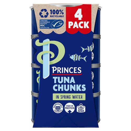 Princes Tuna Chunks Springwater 4pk (4 x 145g) pack shot