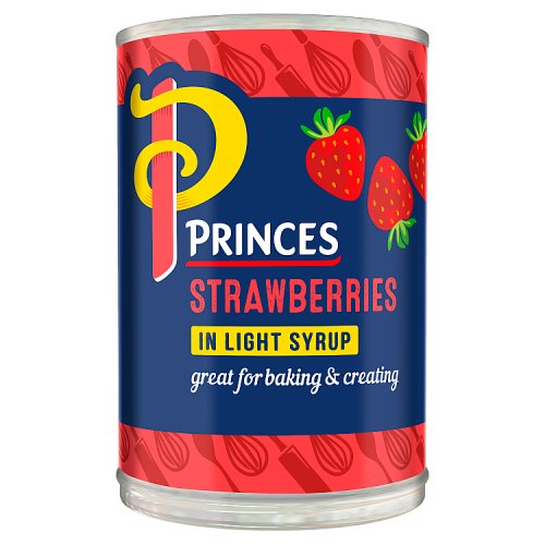 Princes Strawberries In Light Syrup 410g pack shot