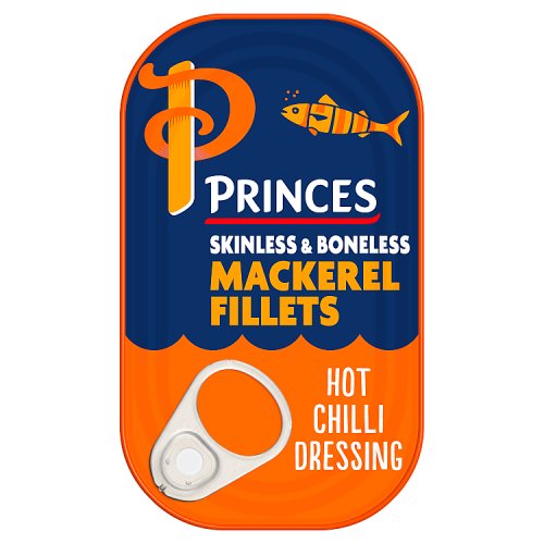 Princes Mackerel Fillets Hot Chilli Dessing 125g pack shot