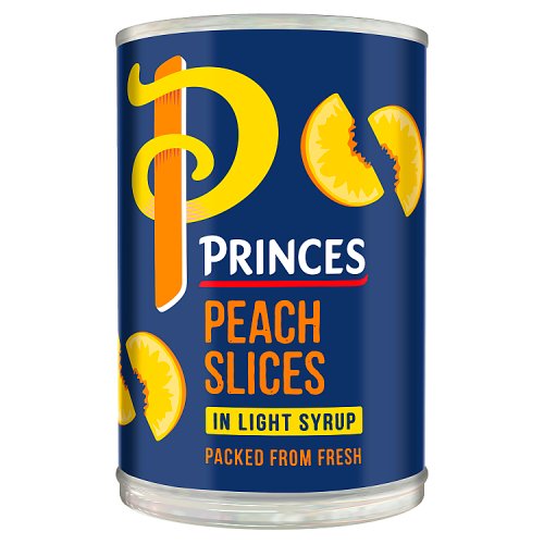Princes Peach Slices in Light Syrup 410g pack shot