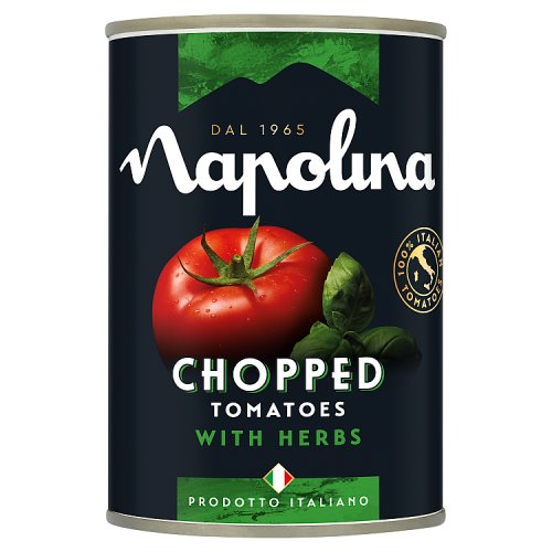 Napolina Chopped Tomatoes With Herbs 400g pack shot