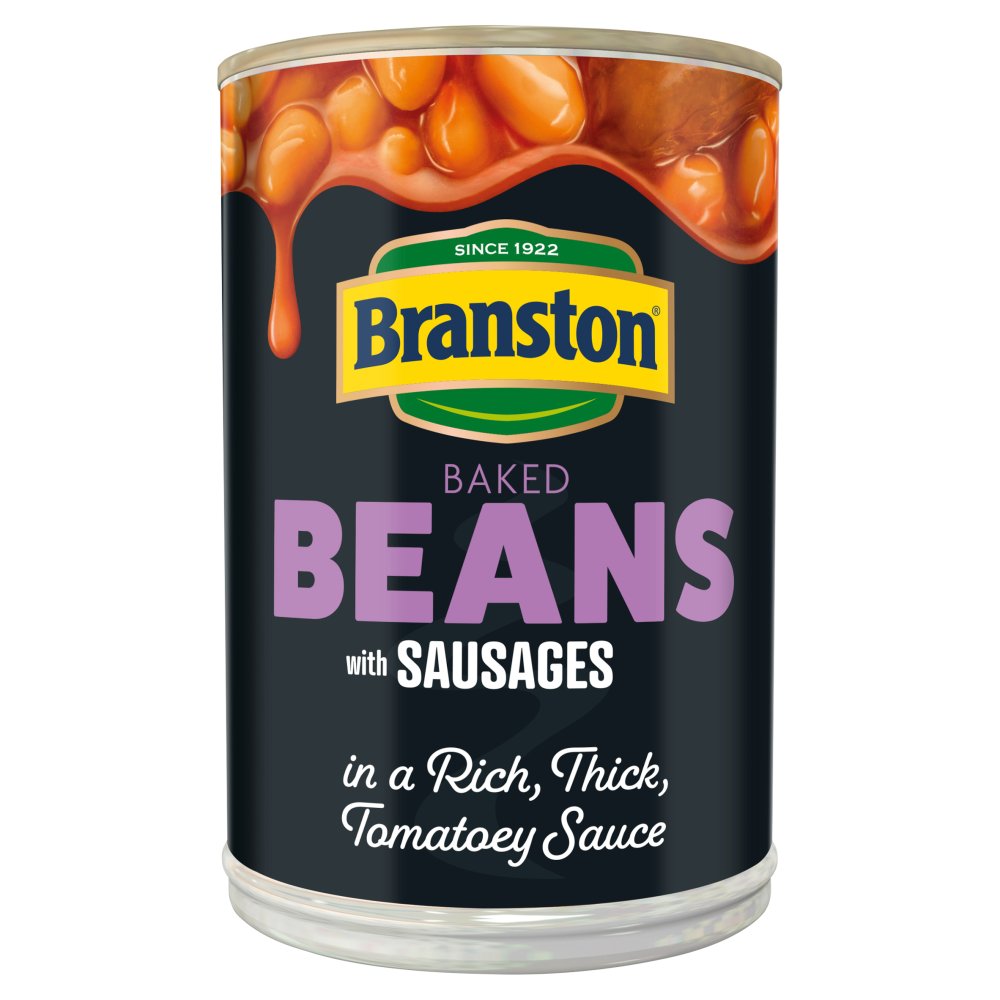 Branston Baked Beans & Sausages 405g pack shot