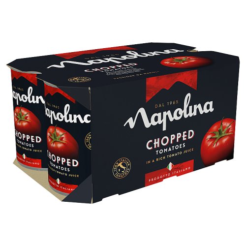 Napolina Chopped Tomatoes 6pk (6 x 400g) pack shot