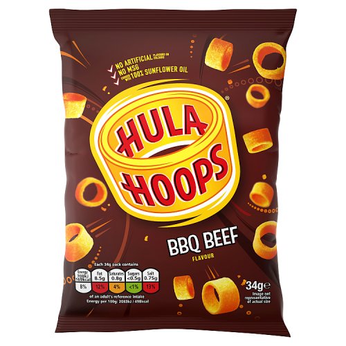 Hula Hoops BBQ Beef 34g pack shot
