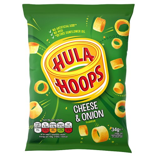 Hula Hoops Cheese & Onion 34g pack shot