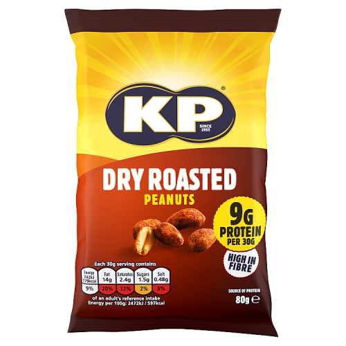 KP Dry Roasted Peanuts 80g pack shot