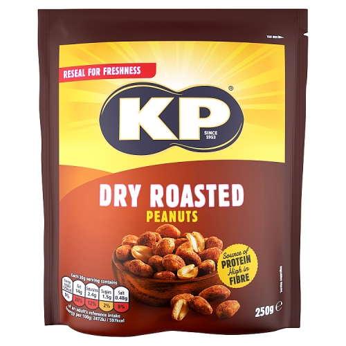 KP Dry Roasted Peanuts 250g pack shot