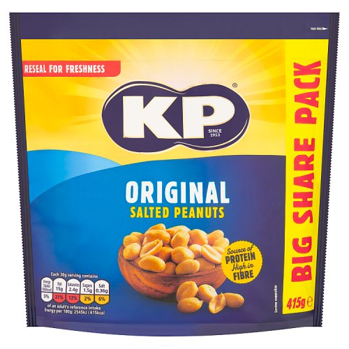 KP Salted Peanuts Original 415g pack shot
