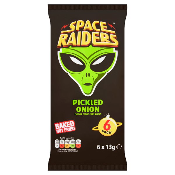 Space Raiders Pickled Onion 6pk (6 x 13g) pack shot