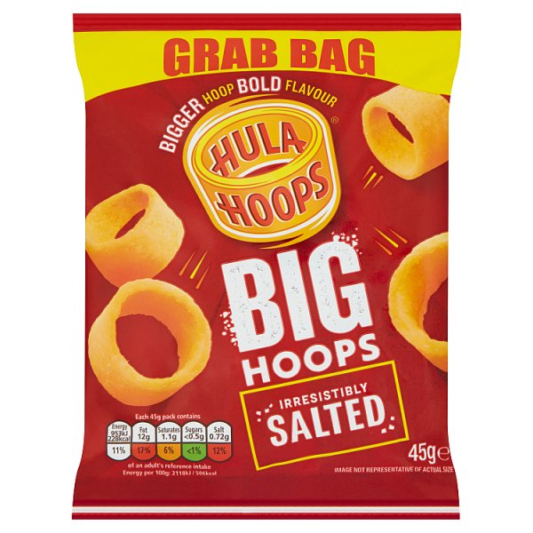 Hula Hoops Big Hoops Grab Bag Salted 45g pack shot