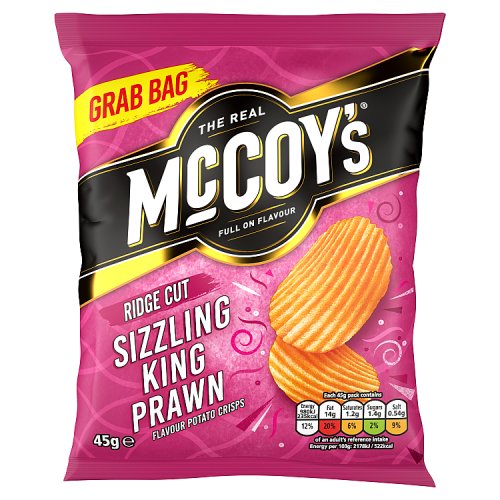 McCoys Sizzling King Prawn Grab Bag Crisps 45g pack shot