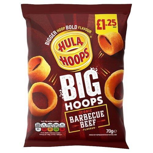 Hula Hoops Big BBQ Beef PM £1.25 70g pack shot