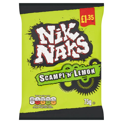 Nik Naks Scampi N Lemon PM £1.35 75g pack shot