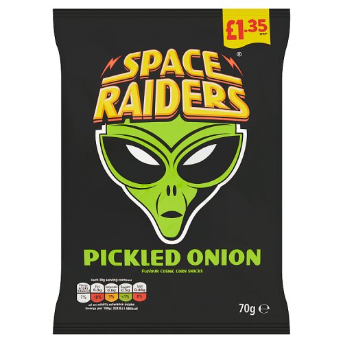 Space Raider Pickled Onion PM £1.35 70g pack shot