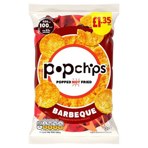 Popchips BBQ PM £1.35 50g pack shot