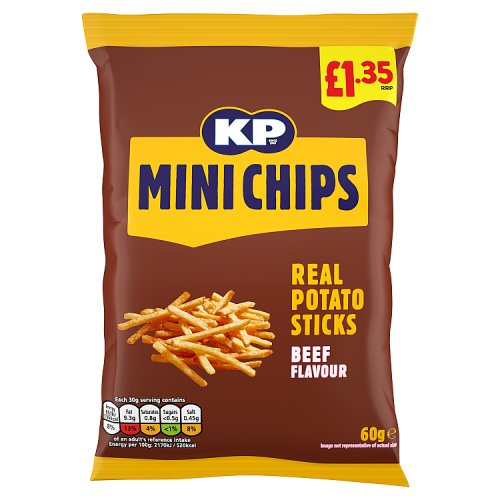 KP Mini Chips BBQ Beef PM £1.35 60g pack shot