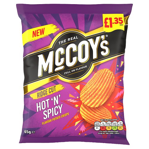 McCoys Hot N Spicy PM £1.35 65g pack shot