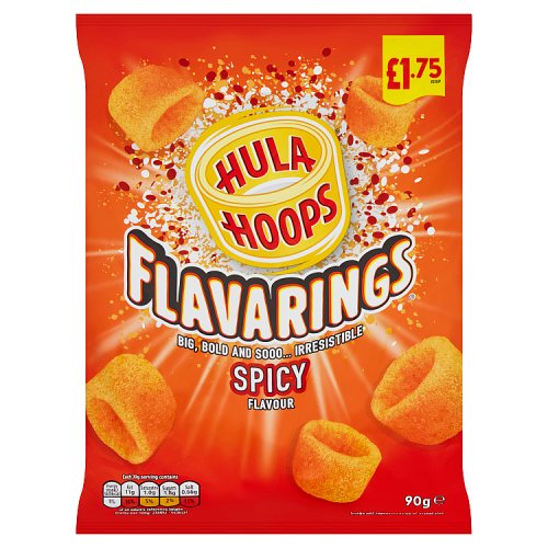 Hula Hoops Flavarings Spicy Crisps PM £1.75 90g pack shot