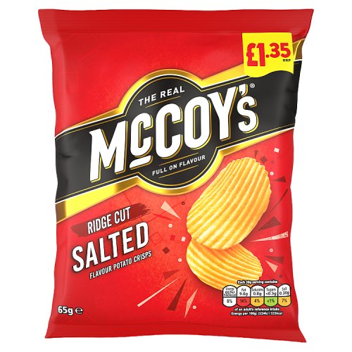 McCoys Salted Crisps PM £1.35 65g pack shot