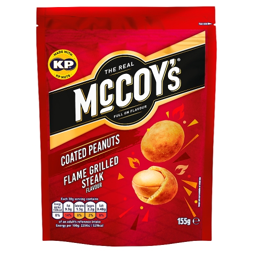 Mccoys Flame Grilled Steak Nuts 155g pack shot
