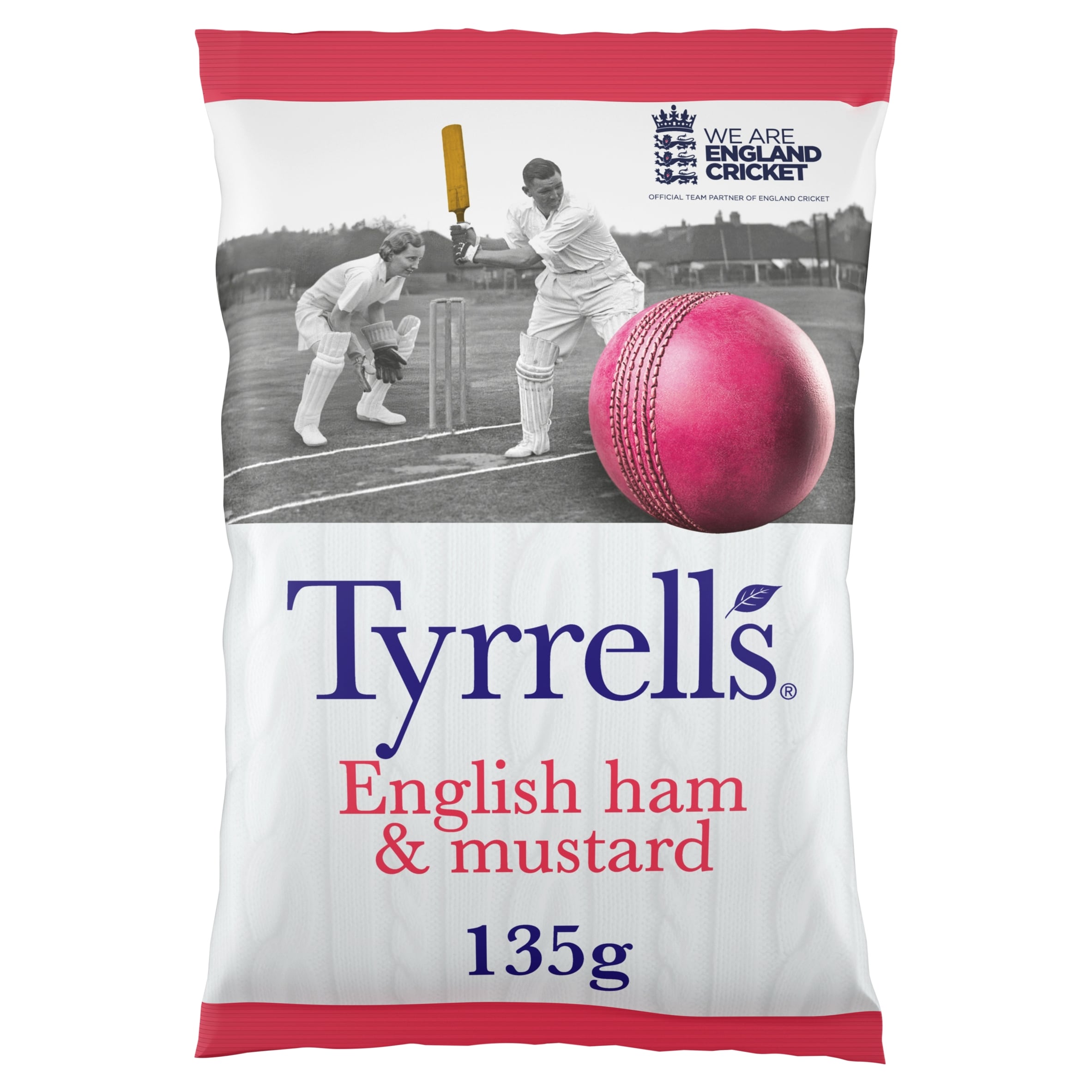 Tyrrells English Ham & Mustard Crisps 135g pack shot
