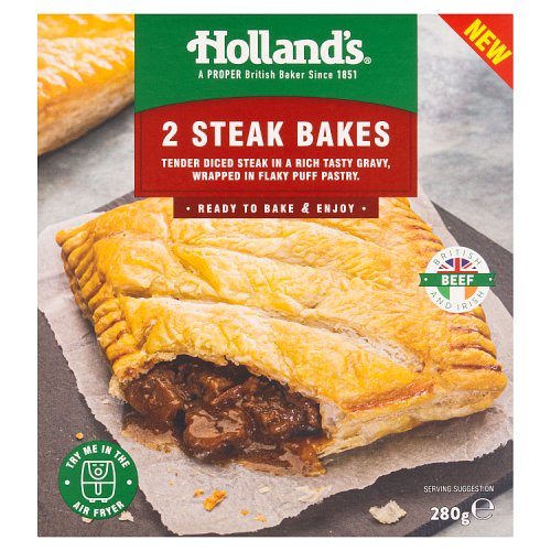 Hollands 2 Steak Bakes 2pk pack shot