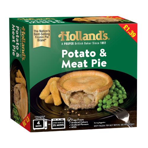 Hollands Potato & Meat Pie PM £1.39 185g pack shot
