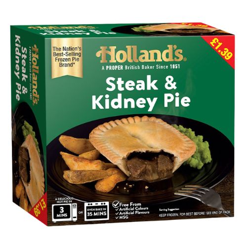 Hollands Steak & Kidney Pie PM £1.39 173g pack shot