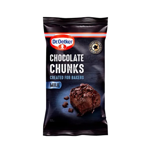 Dr Oetker Milk Chocolate Chunks 100g pack shot