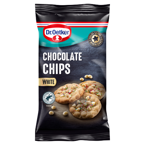 Dr Oetker White Chocolate Chips 100g pack shot