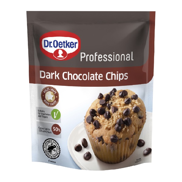 Dr Oetker Real Chocolate Chips Dark 750g pack shot
