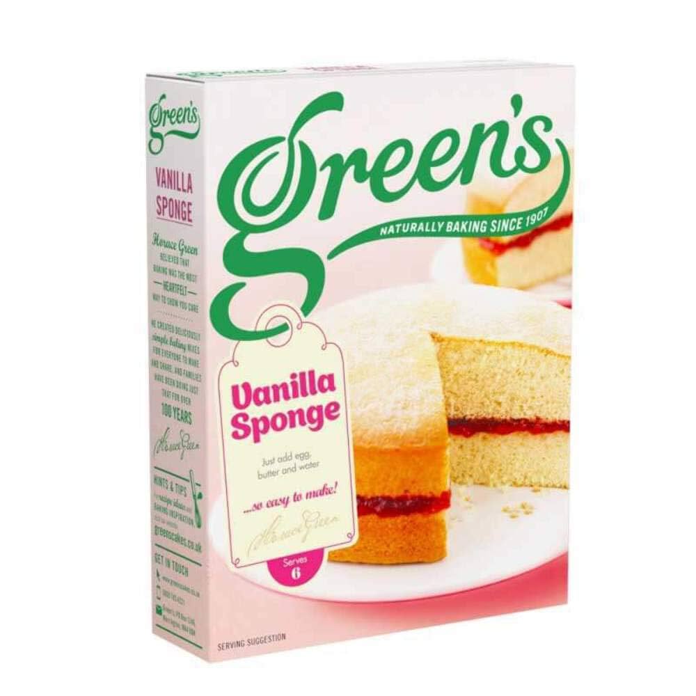 Green's Vanilla Sponge Cake Mix 221g pack shot