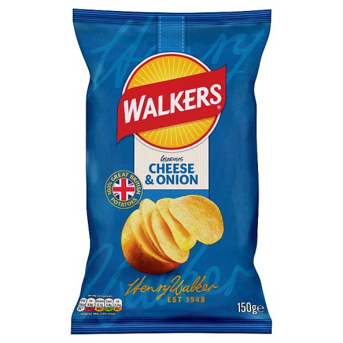 Walkers Cheese & Onion 150g pack shot