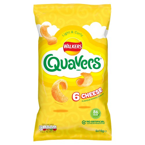 Walkers Quavers Cheese Multipack 6pk (6 x 16g) pack shot