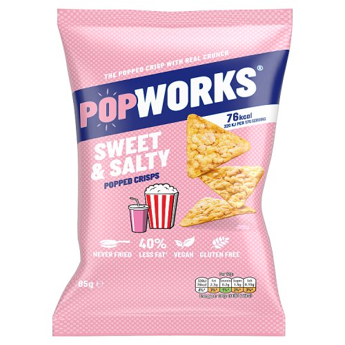 Popworks Sweet & Salty Popped Crisps 85g pack shot