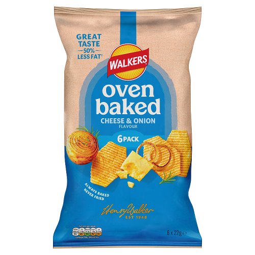 Walkers Baked Cheese & Onion 6pk (6 x 22g) 132g pack shot