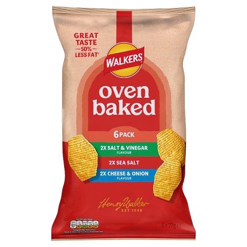 Walkers Baked Variety Bag 6pk (6 x 22g) 132g pack shot