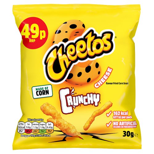Cheetos Crunchy Cheese PM 49p 30g pack shot