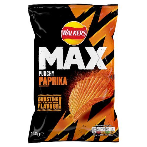 Walkers Max Paprika 140g (HS) pack shot